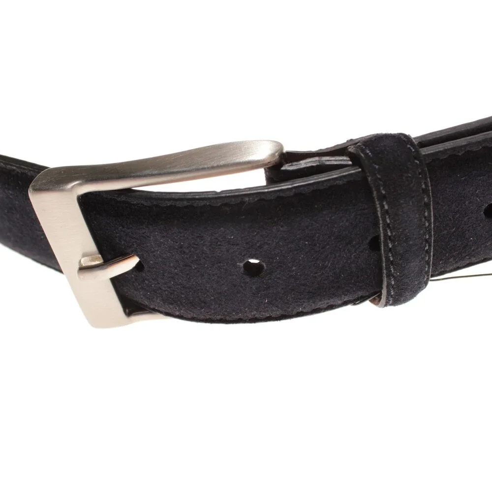 Magnanni NWT Classic Belt Size 44 US in Solid Blue Suede Leather Made in Spain